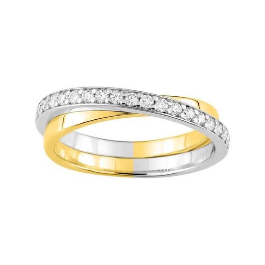 Anell Or Bicolor Blanc 18kts Argyor-MRM (18)3R001XB4 Aliança Creuada Amb Diamants GH-P1 0,27ct