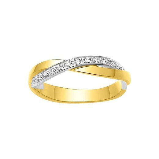 Anell Or Bicolor Blanc 18kts Argyor-MRM (18)3R003XB4 Aliança Creuada Amb Diamants GH-P1 0,12ct