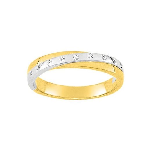 Anell Or Bicolor Blanc 18kts Argyor-MRM (18)3R005XB2 Aliança Creuada Amb Diamants GH-P1 0,06ct
