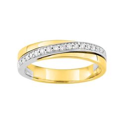 Anillo Oro Bicolor Blanco 18kts Argyor-MRM (18)3R009XB4 Alianza Con Diamantes GH-P1 0,18ct