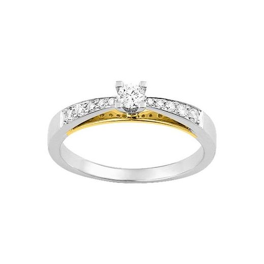 Anillo Oro Bicolor Blanco 18kts Argyor-MRM (18)DC080XB2 Compromiso 10+1 Diamante
