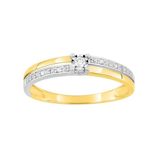 18kt Weißgoldring zweifarbig Argyor-MRM (18)PK010BB4 Krone mit HG Diamant P1