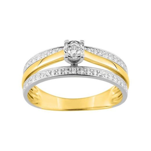 Bague en or blanc bicolore 18 carats Argyor-MRM (18)PK016BB4 Couronne avec diamant HG P1