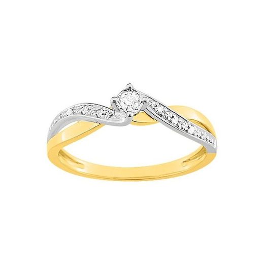 Anello in oro bianco bicolore 18 kt Argyor-MRM (18)PSB91BB4 con fidanzamento curvo e 10+1 diamanti