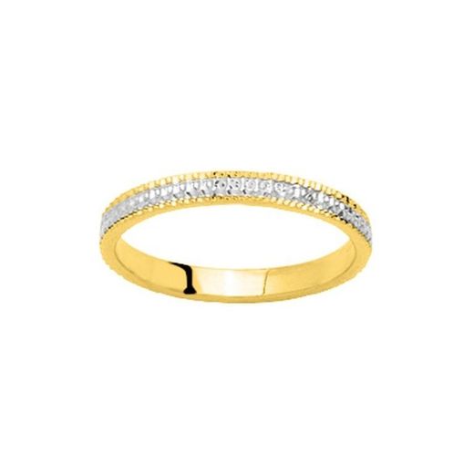 Bague en or blanc bicolore 18 carats Argyor-MRM, alliance en diamants de 2,5 mm (18)21725
