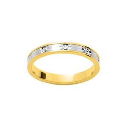 Anillo Oro Bicolor Blanco 18kts Argyor-MRM 3mm  (18)29230 Alianza Diamantada