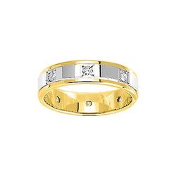 Anillo Oro Bicolor Blanco 18kts Argyor-MRM 4mm (18)190B50D Alianza 8 Diamantes 0,24ct