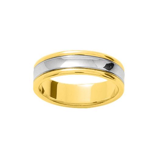 Anillo Oro Bicolor Blanco 18kts Argyor-MRM 5,5mm (18)MB1155 Fantasia Confort