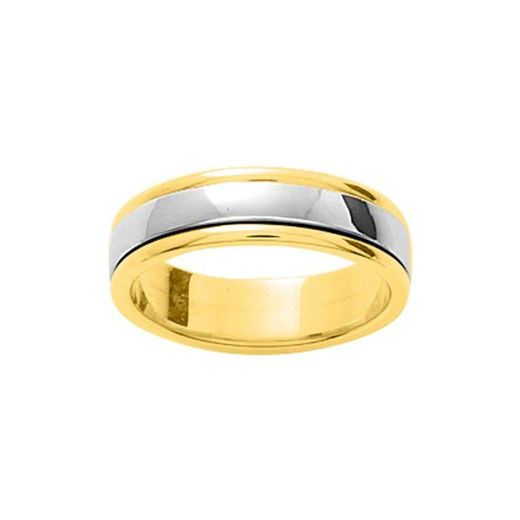 18kts White Two-Tone Gold Ring Argyor-MRM 5.5mm (18)MB1255 Comfort Fantasy