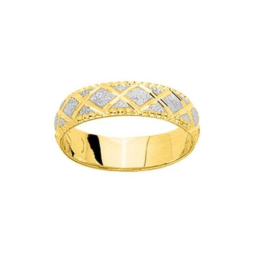 Bague en or blanc bicolore 18 carats Argyor-MRM, alliance en diamants de 5 mm (18)22350