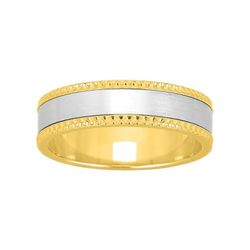 Anillo Oro Bicolor Blanco 18kts Argyor-MRM 5mm (18)269B50 Alianza Franja