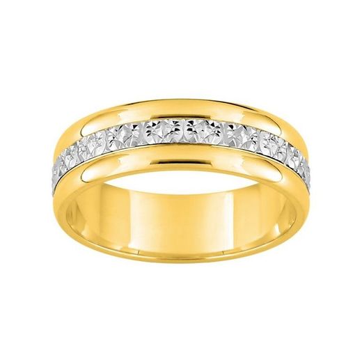 Anillo Oro Bicolor Blanco 18kts Argyor-MRM 6mm (18)A20460 Alianza Fantasia