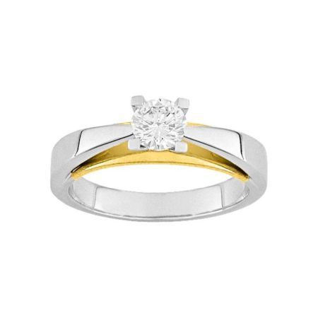 Anillo Oro Bicolor Blanco 18kts Espace Diamant  (18)DC096XB2 Diamante 0,50 ct