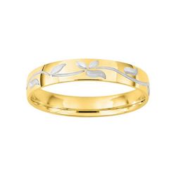 Anillo Oro Bicolor Blanco 9kts Argyor-MRM 3,5mm (9)9M013B35 Alianza Flores