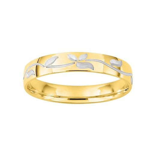 Anillo Oro Bicolor Blanco 9kts Argyor-MRM 3,5mm (9)9M013B35 Alianza Flores