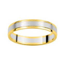 Anillo Oro Bicolor Blanco 9kts Argyor-MRM 3,6mm (9)AR9496B36 Alianza Pulida