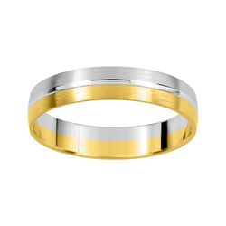 Anillo Oro Bicolor Blanco 9kts Argyor-MRM 3,7mm (9)AR9480B37 Alianza Con Ranura