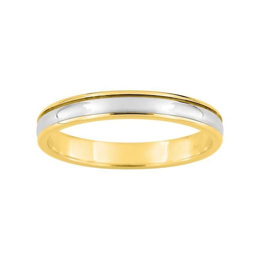 Anillo Oro Bicolor Blanco 9kts Argyor-MRM 3mm (9)9380330 Alianza
