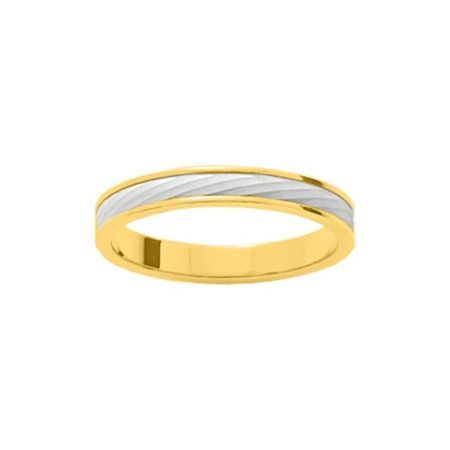 Anillo Oro Bicolor Blanco 9kts Argyor-MRM 3mm (9)9K28030 Alianza