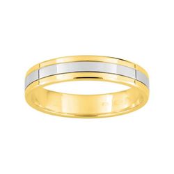 Anillo Oro Bicolor Blanco 9kts Argyor-MRM 4mm (9)9352040 Alianza Lisa