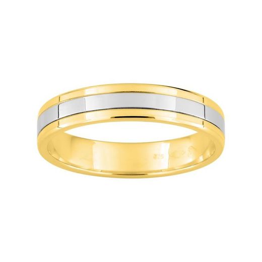 Anillo Oro Bicolor Blanco 9kts Argyor-MRM 4mm (9)9352040 Alianza Lisa