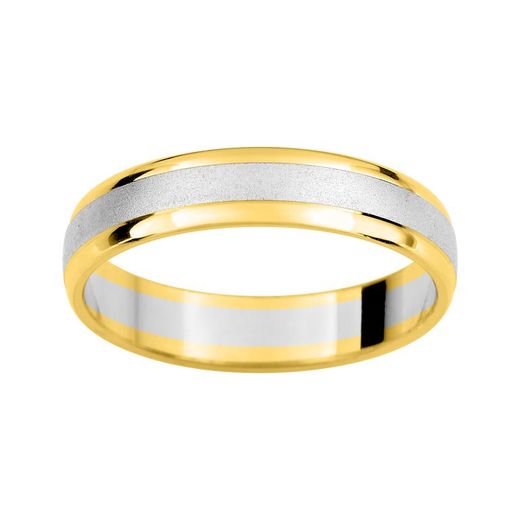 Anillo Oro Bicolor Blanco 9kts Argyor-MRM 4mm (9)AR9044B40 Alianza Diamantada