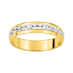 Anillo Oro Bicolor Blanco 9kts Argyor-MRM 4mm (9)AR9108B40 Alianza Diamantada