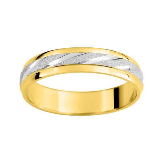 Anillo Oro Bicolor Blanco 9kts Argyor-MRM 4mm (9)AR9136B40 Alianza Facetado