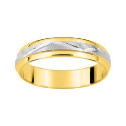 Anillo Oro Bicolor Blanco 9kts Argyor-MRM 4mm (9)AR9138B40 Alianza Facetado