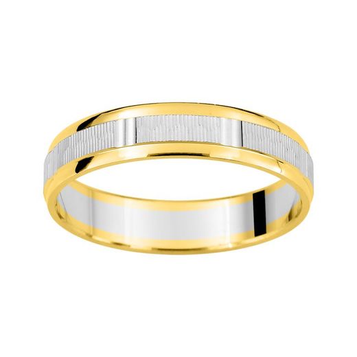 Anillo Oro Bicolor Blanco 9kts Argyor-MRM 4mm (9)AR9311B40 Alianza Concava