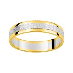 Anillo Oro Bicolor Blanco 9kts Argyor-MRM 4mm (9)AR9312B40 Alianza Concava