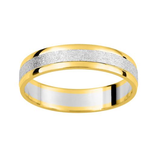 Anillo Oro Bicolor Blanco 9kts Argyor-MRM 4mm (9)AR9312B40 Alianza Concava