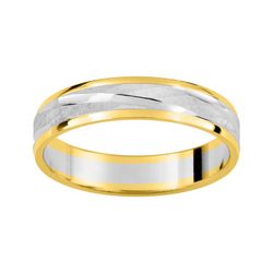 Anillo Oro Bicolor Blanco 9kts Argyor-MRM 4mm (9)AR9329B40 Alianza Facetada