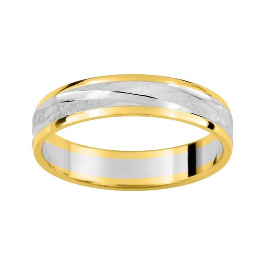 Anillo Oro Bicolor Blanco 9kts Argyor-MRM 4mm (9)AR9329B40 Alianza Facetada