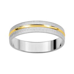 Anillo Oro Bicolor Blanco 9kts Argyor-MRM 4mm (9)AR9474B40 Alianza Con Ranura