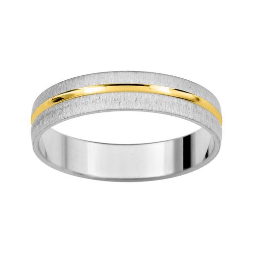 Anillo Oro Bicolor Blanco 9kts Argyor-MRM 4mm (9)AR9474B40 Alianza Con Ranura