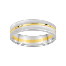 Anillo Oro Bicolor Blanco 9kts Argyor-MRM 5mm (9)9Y127X50 Alianza