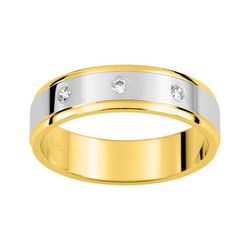 Anillo Oro Bicolor Blanco 9kts Argyor-MRM 5mm (9)AR9944B50 Alianza Diamante 0,06ct