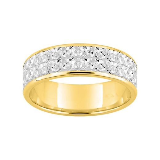 Anel de ouro branco bicolor 9kts Argyor-MRM 6mm (9)9K28260 Aliança