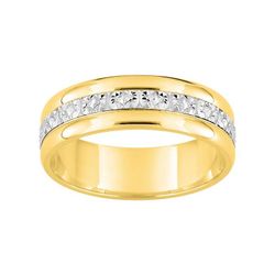 Anel de ouro branco bicolor 9kts Argyor-MRM 6mm (9)9KA20460 Aliança