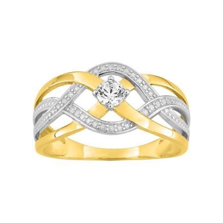 Anillo Oro bicolor blanco 9kts Argyor MRM (9)09SA575BZ Circonitas