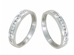 Anillo Oro Blanco 18 kts Brillantes 0.20 cts 019411