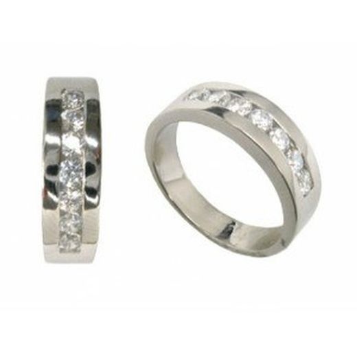 Bague Or Blanc 18 Kts Brillant 0.56 cts 013591