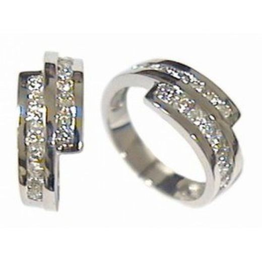 Anell Or Blanc 18 kts Brillants 0.64 cts 013552