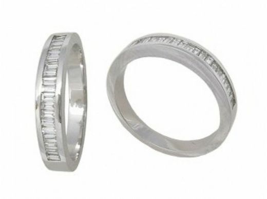 Anel de ouro branco 18 nós diamantes 0,27 cts 014172