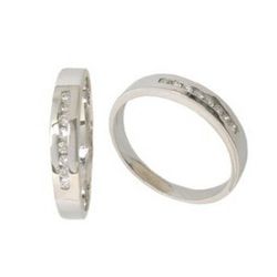 Anillo Oro Blanco 18 kts Solitario Brillante 0.06 cts 016987