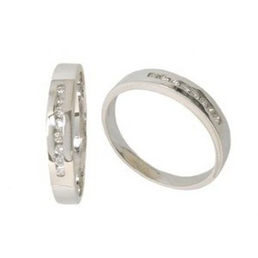 Anillo Oro Blanco 18 kts Solitario Brillante 0.06 cts 016987