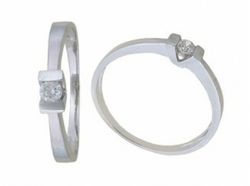 Anillo Oro Blanco 18 kts Solitario Brillante 0.06 cts 016988