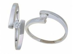 Anillo Oro Blanco 18 kts Solitario Brillante 0.06 cts 016989