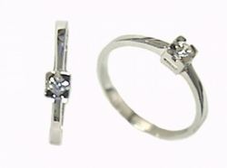 Anillo Oro Blanco 18 kts Solitario Brillante 0.10 cts 012440